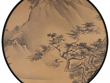 New Chinese Ink Landscape Circular Decorative Painting texture (ID:ffach924093)