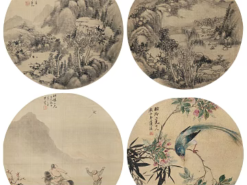 circle frame painting texture (ID:ffaeg15026)