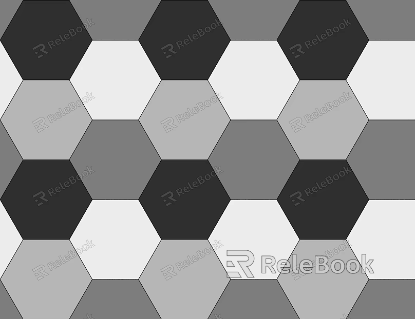 Hexagonal Brick Black Hexagon Mosaic Seamless texture