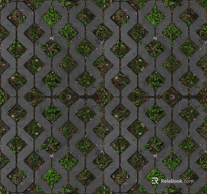 grass-planting brick texture