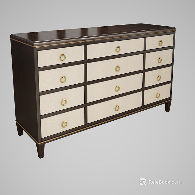Light Luxury Dark Brown Wood Finish Bucket Cabinet texture