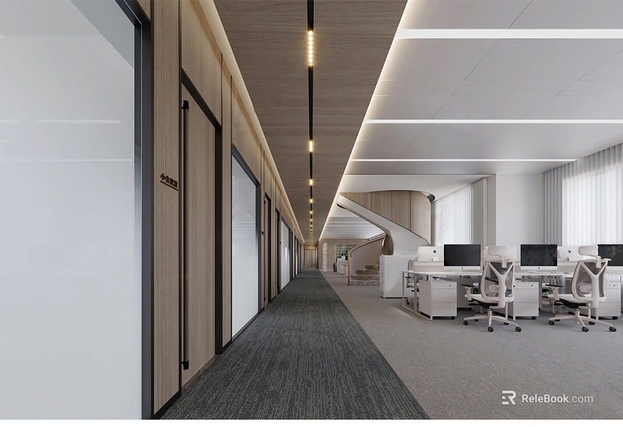 Modern Light Wood Wall Panel Office Space texture