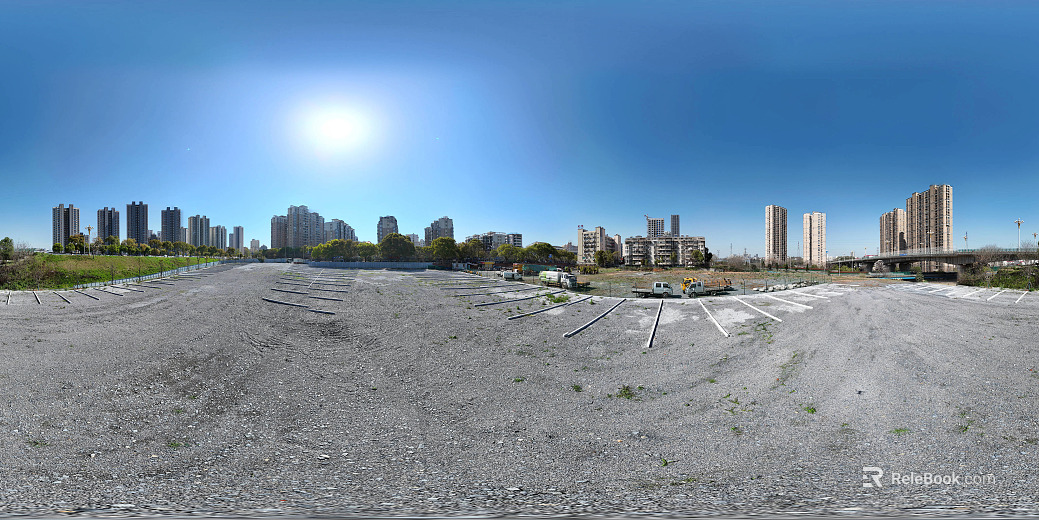 city building blue sky white clouds stone ground texture