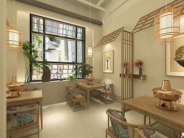 New Chinese light wood dining space soft outfit texture (ID:ffaeh306439)
