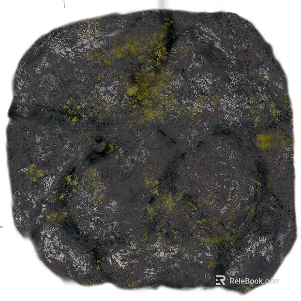 Dark gray with moss rock outdoor ground texture