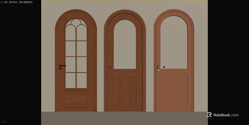 Retro style brown solid wood door interior door texture