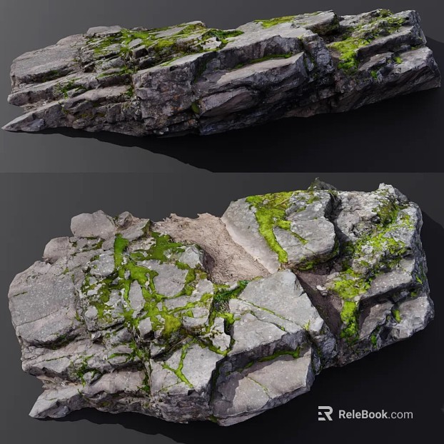 gray green moss rock outdoor landscape stone texture