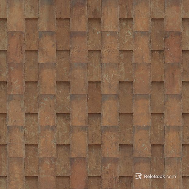 Red brown antique tile roof decoration texture