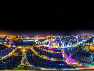 HDR City Lights Night View Panoramic texture (ID:ffach214753)