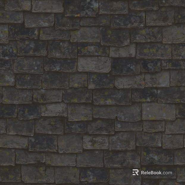Green gray stone tile roof pavement texture
