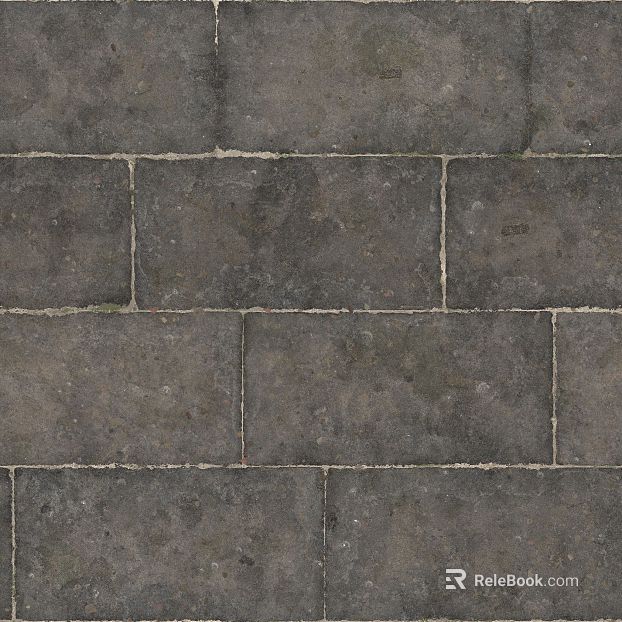 Dark gray stone brick courtyard pavement texture