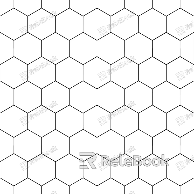 Hexagonal Brick Hexagonal Lattice Black and White texture