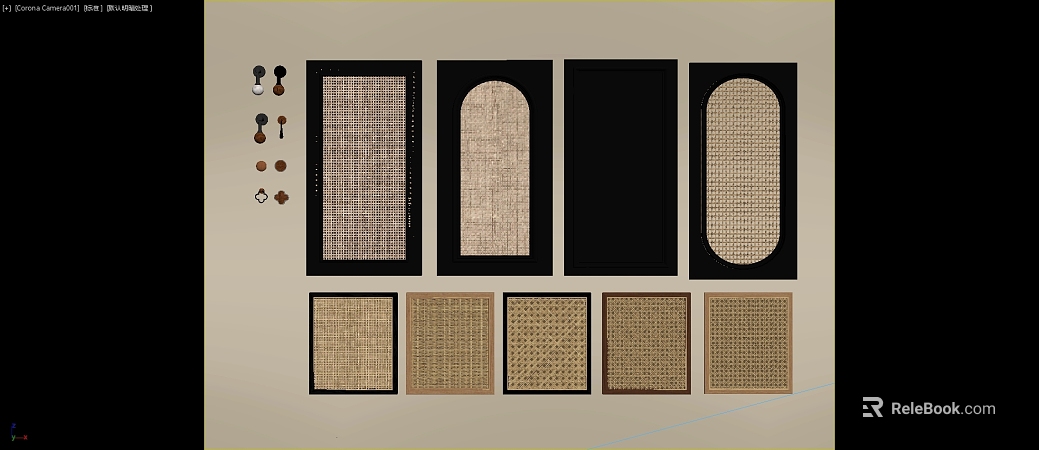 Log color rattan cabinet door furniture panel texture