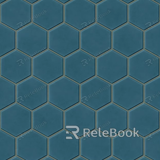 Hexagonal Brick Blue Hexagonal Brick Seamless texture