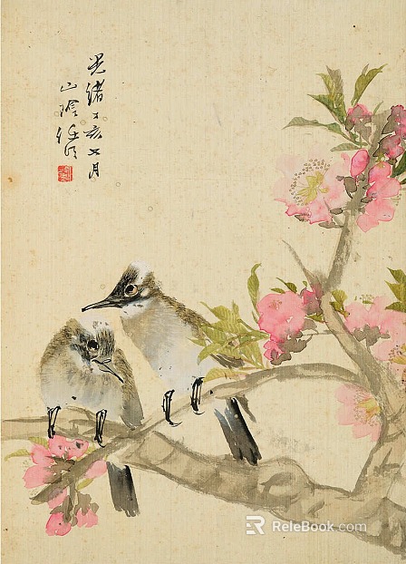 Chinese flower and bird painting texture