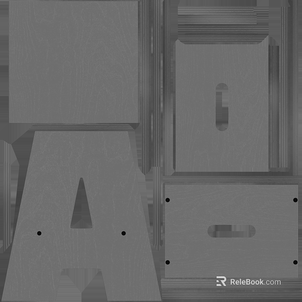 Grey Plywood Decorative Character Component texture