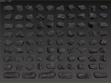 Dark gray rock landscape stone 3d model