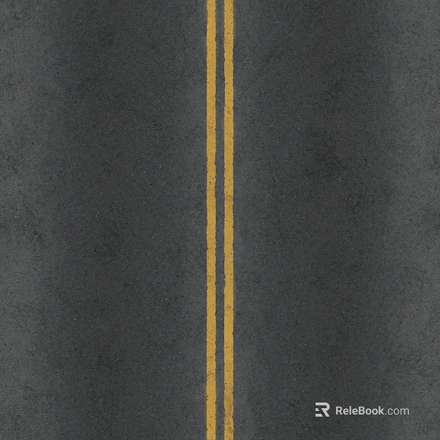 Double yellow line of cement ground pavement texture