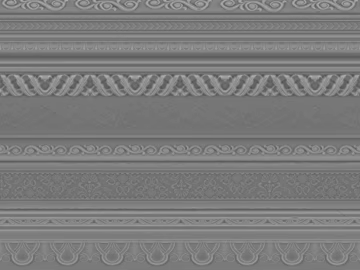 Light gray European carved wall line waist line 3d model