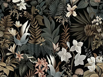 Modern plant print wallpaper texture (ID:ffach234336)