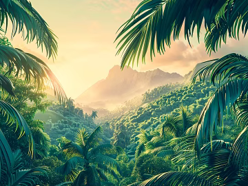 European Literary Plants Tropical Rainforest Wallpaper texture (ID:ffach972806)