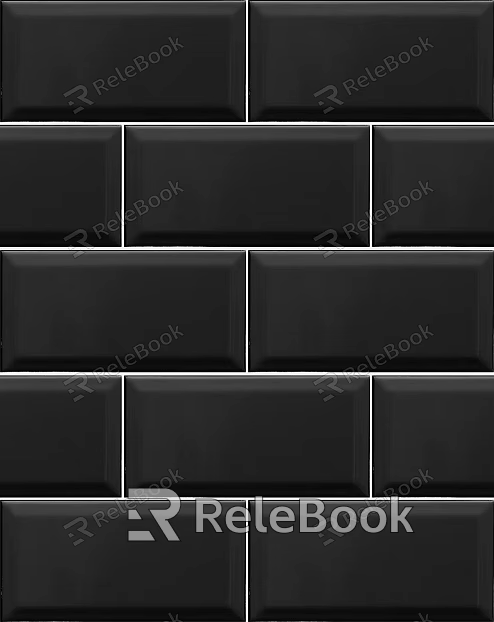 Plaid Tile Staggered Black Marble Stone texture