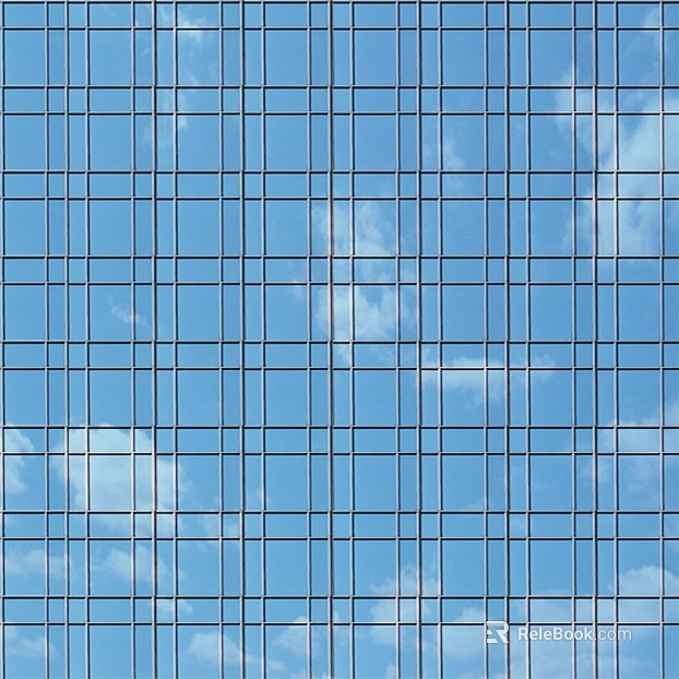 Blue glass curtain wall building exterior wall texture