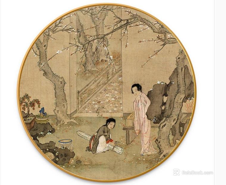 circle frame painting texture