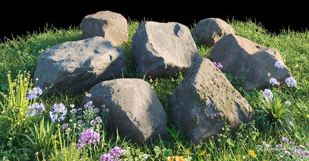 Dark gray rock outdoor landscaping stone texture