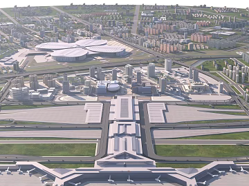 Modern airport city planning renderings texture (ID:ffaeh086936)