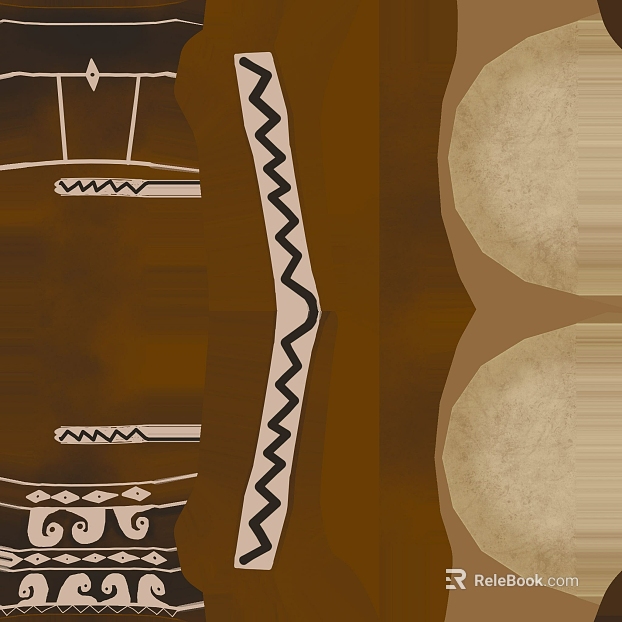 Brown Ethnic Art Tile Wall texture