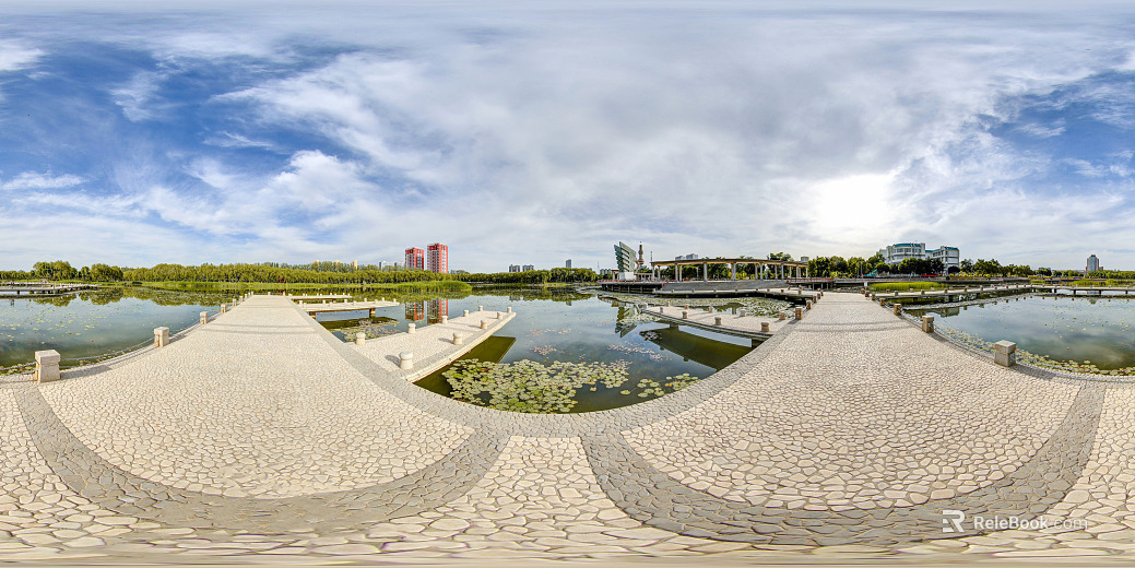 HDR City Community Park Panorama texture
