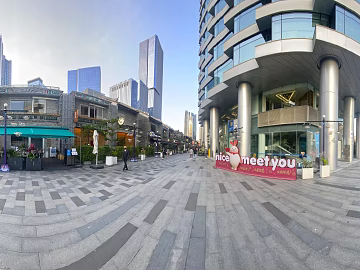 City Pedestrian Street Commercial Street Day HDR texture (ID:ffach024391)