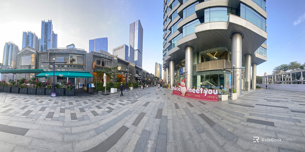 City Pedestrian Street Commercial Street Day HDR texture