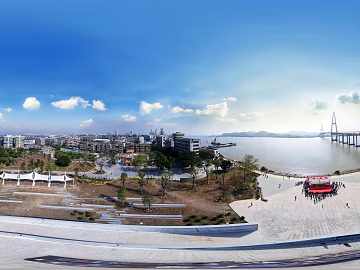 HDR City Leisure Square Panoramic View texture (ID:ffach600303)