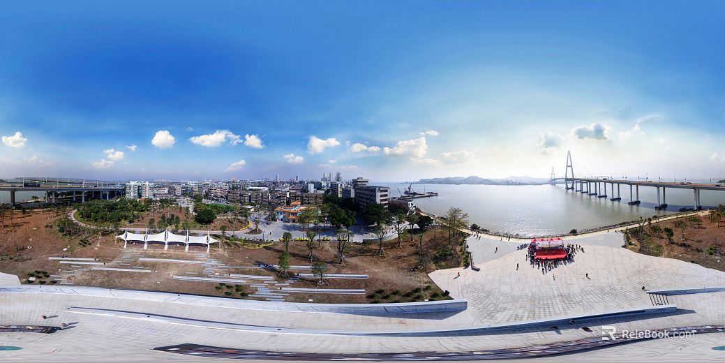 HDR City Leisure Square Panoramic View texture