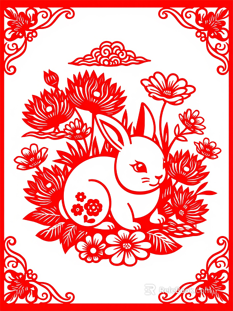 Chinese Folk Paper-cut Window Decorative Painting texture