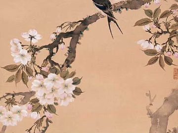 Chinese flower and bird painting 3d model
