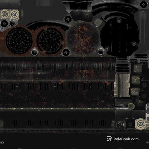 Dark gray old metal mechanical component panel texture