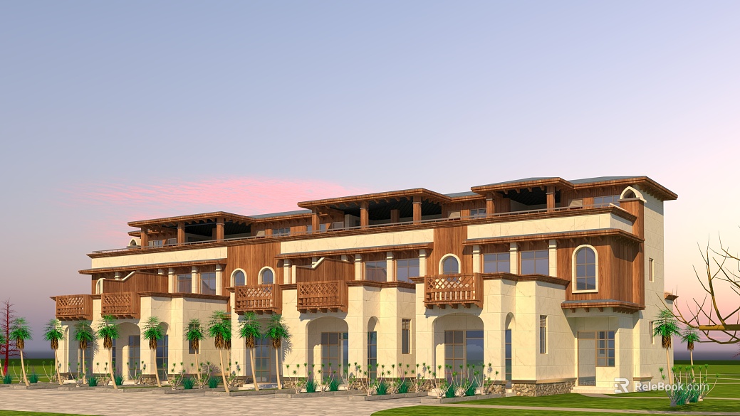 American Beige Stone Townhouse Building texture