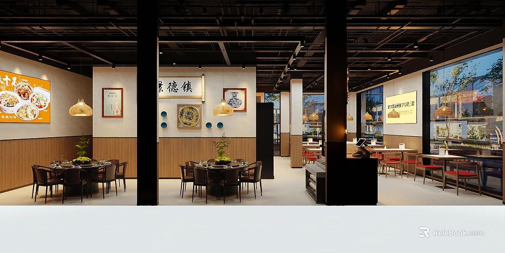 New Chinese Beige Wall Panel Dining Space texture
