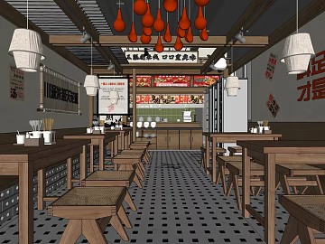 New Chinese Style Log Color Dining Space Tables and Chairs texture (ID:ffaeh265661)