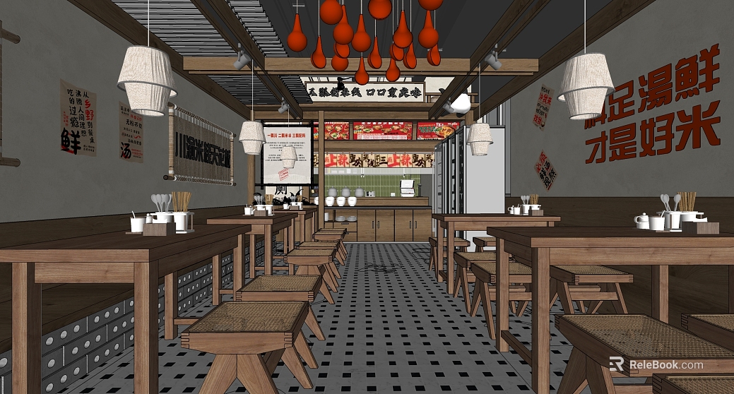 New Chinese Style Log Color Dining Space Tables and Chairs texture