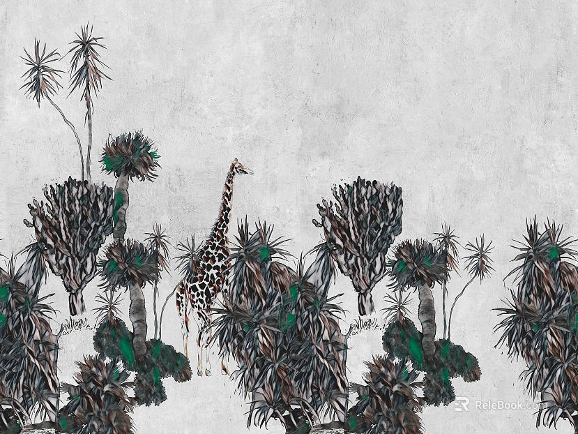 Grey Flora Wallpaper texture