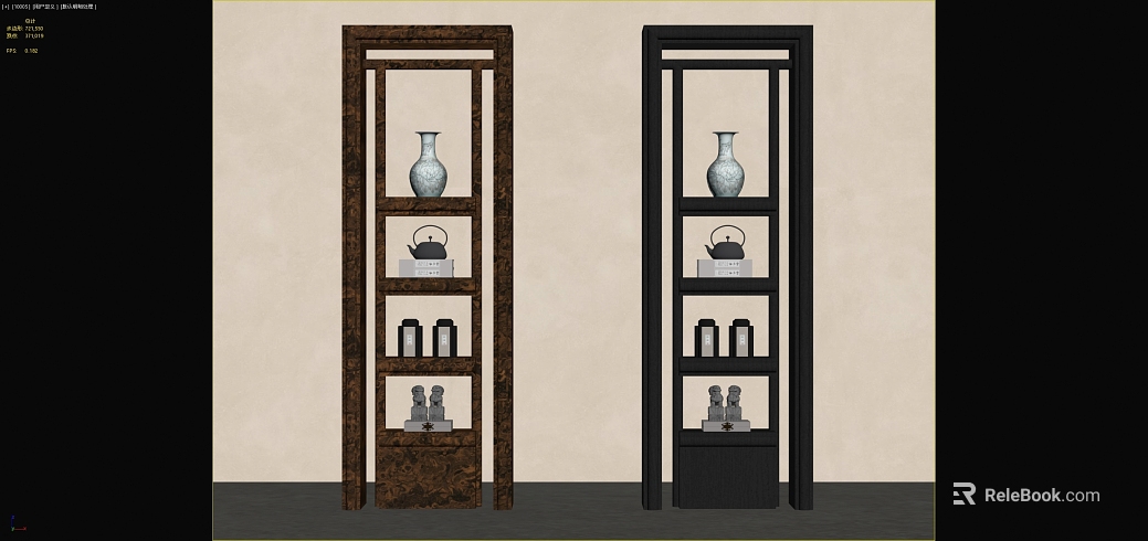New Chinese Style Dark Wooden Antique Rack texture