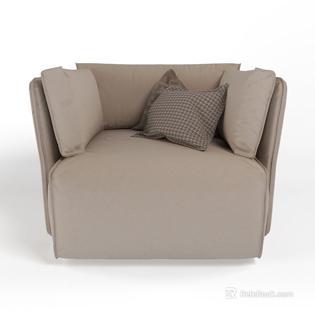 Light Curry Fabric Single Sofa texture
