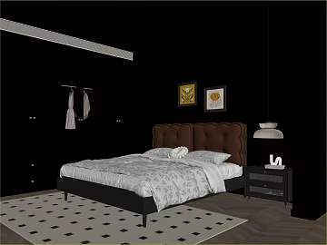 Modern wind bedroom space scene texture (ID:ffaeh628866)