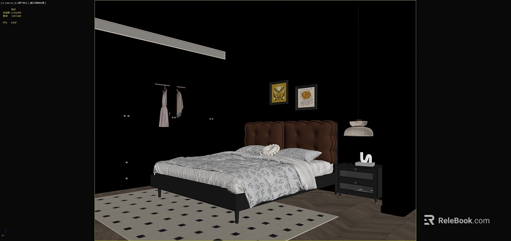 Modern wind bedroom space scene texture