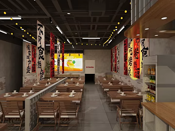 Industrial wind dining space renderings texture (ID:ffaeh771824)