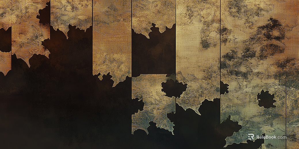 New Chinese Middle Ancient abstract plant pattern wallpaper mural texture